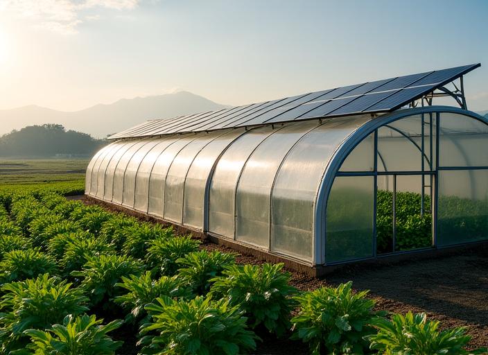Paneles solares flexibles en invernadero en Colombia